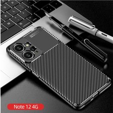 Fibaks Xiaomi Redmi Note 12 Kılıf Rugged Armor Darbe Emici Uzun Ömürlü Dayanıklı Parmak İzi Yapmaz Karbon Tasarım Negro Silikon Kapak