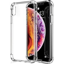 Fibaks Apple iPhone Xr Kılıf AntiShock Köşe Korumalı Darbe Emici Crystal Berrak Şeffaf Sert Silikon