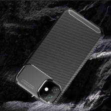 Fibaks Apple iPhone 11 Kılıf Rugged Armor Darbe Emici Uzun Ömürlü Dayanıklı Parmak İzi Yapmaz Karbon Tasarım Negro Silikon Kapak