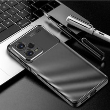 Fibaks Xiaomi Redmi Note 12 Pro 5g Kılıf Rugged Armor Darbe Emici Uzun Ömürlü Dayanıklı Parmak İzi Yapmaz Karbon Tasarım Negro Silikon Kapak