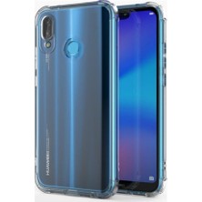 Fibaks Huawei P20 Lite Kılıf AntiShock Köşe Korumalı Darbe Emici Crystal Berrak Şeffaf Sert Silikon