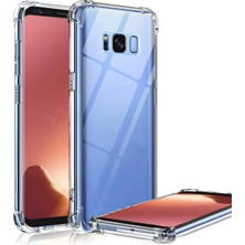 Fibaks Samsung Galaxy S8 Plus Kılıf Crystal Sert Pc Antishock Darbe Emici Kenar Şeffaf Silikon Kapak