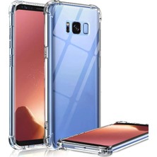 Fibaks Samsung Galaxy S8 Kılıf AntiShock Köşe Korumalı Darbe Emici Crystal Berrak Şeffaf Sert Silikon