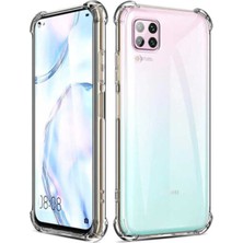 Fibaks Huawei P40 Lite Kılıf AntiShock Köşe Korumalı Darbe Emici Crystal Berrak Şeffaf Sert Silikon