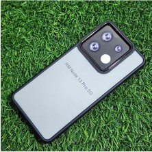 Fibaks Xiaomi Redmi Note 13 Pro 5g Kılıf Metal Çerçeve Hassas Butonlu Renkli Buzlu Şeffaf Transparan Kapak