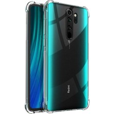 Fibaks Xiaomi Redmi Note 8 Pro Kılıf AntiShock Köşe Korumalı Darbe Emici Crystal Berrak Şeffaf Sert Silikon