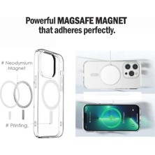 Fibaks Apple iPhone 15 Pro Max Kılıf Magsafe Wireless Kablosuz Şarj Destekli Sert Şeffaf Darbe Emici Kapak