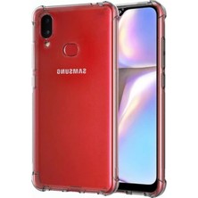 Fibaks Samsung Galaxy A10S Kılıf AntiShock Köşe Korumalı Darbe Emici Crystal Berrak Şeffaf Sert Silikon