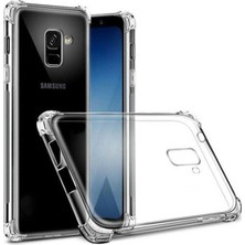 Fibaks Samsung Galaxy J6 Plus Kılıf AntiShock Köşe Korumalı Darbe Emici Crystal Berrak Şeffaf Sert Silikon