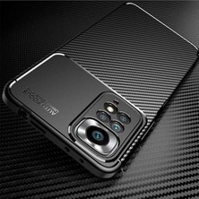 Fibaks Xiaomi Redmi Note 12 Pro Kılıf Rugged Armor Darbe Emici Uzun Ömürlü Dayanıklı Parmak İzi Yapmaz Karbon Tasarım Negro Silikon Kapak