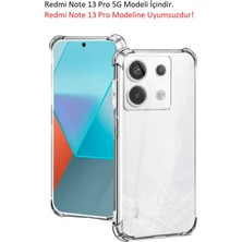 Fibaks Xiaomi Redmi Note 13 Pro 5g Kılıf Crystal Sert Pc Antishock Darbe Emici Kenar Şeffaf Silikon Kapak