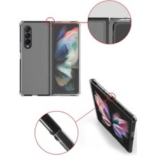 Fibaks Samsung Galaxy Z Fold 4 Kılıf AntiShock Köşe Korumalı Darbe Emici Crystal Berrak Şeffaf Sert Silikon