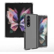 Fibaks Samsung Galaxy Z Fold 4 Kılıf AntiShock Köşe Korumalı Darbe Emici Crystal Berrak Şeffaf Sert Silikon