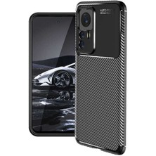 Fibaks Xiaomi Mi 12T Kılıf Rugged Armor Darbe Emici Uzun Ömürlü Dayanıklı Parmak İzi Yapmaz Karbon Tasarım Negro Silikon Kapak