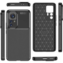 Fibaks Xiaomi Mi 12T Kılıf Rugged Armor Darbe Emici Uzun Ömürlü Dayanıklı Parmak İzi Yapmaz Karbon Tasarım Negro Silikon Kapak