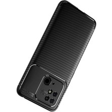 Fibaks Xiaomi Redmi 10C Kılıf Rugged Armor Darbe Emici Uzun Ömürlü Dayanıklı Parmak İzi Yapmaz Karbon Tasarım Negro Silikon Kapak