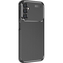 Fibaks Samsung Galaxy A24 Kılıf Rugged Armor Darbe Emici Uzun Ömürlü Dayanıklı Parmak İzi Yapmaz Karbon Tasarım Negro Silikon Kapak