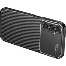 Fibaks Samsung Galaxy A24 Kılıf Rugged Armor Darbe Emici Uzun Ömürlü Dayanıklı Parmak İzi Yapmaz Karbon Tasarım Negro Silikon Kapak