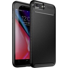 Fibaks Apple iPhone 7 Plus Kılıf Rugged Armor Darbe Emici Uzun Ömürlü Dayanıklı Parmak İzi Yapmaz Karbon Tasarım Negro Silikon Kapak