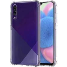 Fibaks Samsung Galaxy A30S Kılıf AntiShock Köşe Korumalı Darbe Emici Crystal Berrak Şeffaf Sert Silikon