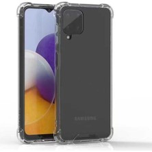 Fibaks Samsung Galaxy A22 4g Kılıf AntiShock Köşe Korumalı Darbe Emici Crystal Berrak Şeffaf Sert Silikon