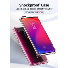 Fibaks Xiaomi Mi 9t Kılıf AntiShock Köşe Korumalı Darbe Emici Crystal Berrak Şeffaf Sert Silikon