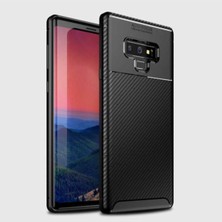 Fibaks Samsung Galaxy Note 9 Kılıf Rugged Armor Darbe Emici Uzun Ömürlü Dayanıklı Parmak İzi Yapmaz Karbon Tasarım Negro Silikon Kapak