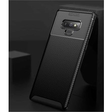 Fibaks Samsung Galaxy Note 9 Kılıf Rugged Armor Darbe Emici Uzun Ömürlü Dayanıklı Parmak İzi Yapmaz Karbon Tasarım Negro Silikon Kapak