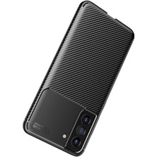 Fibaks Samsung Galaxy S21 Fe Kılıf Rugged Armor Darbe Emici Uzun Ömürlü Dayanıklı Parmak İzi Yapmaz Karbon Tasarım Negro Silikon Kapak