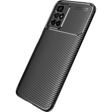 Fibaks Xiaomi Redmi 10 Kılıf Rugged Armor Darbe Emici Uzun Ömürlü Dayanıklı Parmak İzi Yapmaz Karbon Tasarım Negro Silikon Kapak