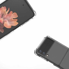 Fibaks Samsung Galaxy Z Flip 3 Kılıf AntiShock Köşe Korumalı Darbe Emici Crystal Berrak Şeffaf Sert Silikon