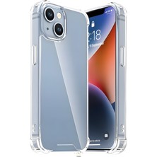 Fibaks Apple iPhone 15 Kılıf Crystal Sert Pc Antishock Darbe Emici Kenar Şeffaf Silikon Kapak