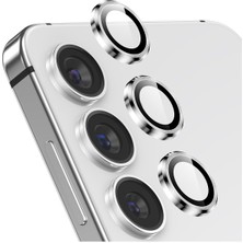 Fibaks Samsung Galaxy S24 Uyumlu Uygulama Aparatlı 3 Parça Kamera Lens Koruyucu Cam Kamera Koruma