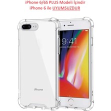 Fibaks Apple iPhone 6 Plus Kılıf AntiShock Köşe Korumalı Darbe Emici Crystal Berrak Şeffaf Sert Silikon