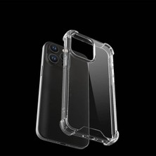 Fibaks Apple iPhone 15 Pro Kılıf Crystal Sert Pc Antishock Darbe Emici Kenar Şeffaf Silikon Kapak