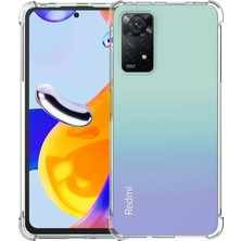 Fibaks Xiaomi Redmi Note 11 Pro Kılıf AntiShock Köşe Korumalı Darbe Emici Crystal Berrak Şeffaf Sert Silikon