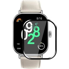 Fibaks Redmi Watch 4 Uyumlu Tam Kaplayan Kavisli Siyah Çerçeveli Saat Ekran Koruyucu