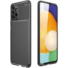 Fibaks Samsung Galaxy A13 Kılıf Rugged Armor Darbe Emici Uzun Ömürlü Dayanıklı Parmak İzi Yapmaz Karbon Tasarım Negro Silikon Kapak