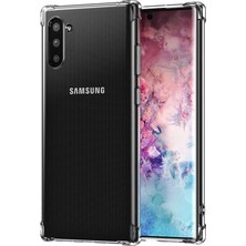 Fibaks Samsung Galaxy Note 10 Kılıf AntiShock Köşe Korumalı Darbe Emici Crystal Berrak Şeffaf Sert Silikon