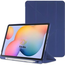 Fibaks Apple iPad 7. 8. ve 9. Nesil 10.2" Kılıf Kalem Bölmeli Tri Folding Smart Standlı Pu Deri Arkası Yumuşak Silikon 360 Tam Koruma Kapak