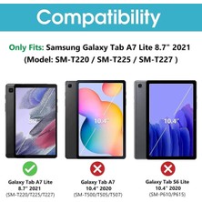 Fibaks Samsung Galaxy Tab A7 Lite T220 T225 Kılıf Pu Deri Ön Arka Tam Koruma Standlı Katlanabilir Uyku Modlu Smart Kapak