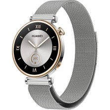 Fibaks Huawei Gt4 41MM Uyumlu Metal Hasır Örgü Mıknatıslı Milano Loop Kordon
