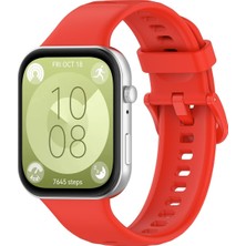 Fibaks Huawei Watch Fit 3 - Fit 4 - Fit 4 Pro Uyumlu Renkli A+ Kalite Kordon Kayış Bileklik Klasik Kaliteli Silikon