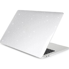 Fibaks Apple Macbook Air 13.3 Air M1 2020 Kılıf A1932 - A2174 - A2337 Simli Parlak Şeffaf Yıldızlı Transparan Kapak