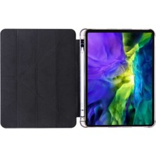 Fibaks Apple iPad Air 11 10.9 Inç Air 4 5 6 2020 2022 2024 Kılıf Tri Folding Standlı Kalemlikli Kalem Bölmeli 3 Katlamalı Standlı Uyku Modlu Smart Kapak