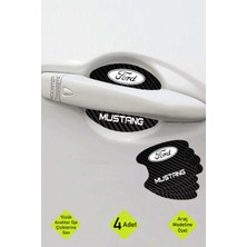 Karbon Kaplama Ford Mustang Kapı Çukuru Çizik Önleyici Şık Folyo Koruma Seti Mustang Yazılı