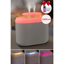 Sessiz ve Etkili 3.3l Kapasiteli LED Aydınlatmalı Aromaterapi ve Hava Nemlendirici