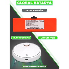 Global Batarya Xiaomi Mi Robot Vacuum Mop 2 Pro Uyumlu Robot Süpürge Bataryası 14.4V 6400MAH Li-Ion Pil (Yüksek Kapasite)