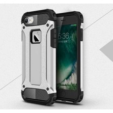 kilifone - Apple iPhone 8 - Kılıf Çift Katman Zırh Tank Crash Military Kapak - Gri - T2454