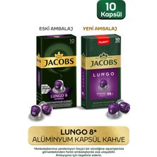 Jacobs Lungo 8 Intenso Nespresso Uyumlu Alüminyum Kapsül Kahve 10 Adet X 3 Paket